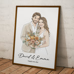 Happily-Ever-After-Wedding-Anniversary-Gift-For-Her-Him-Watercolor-Art-Personalized-Poster-4