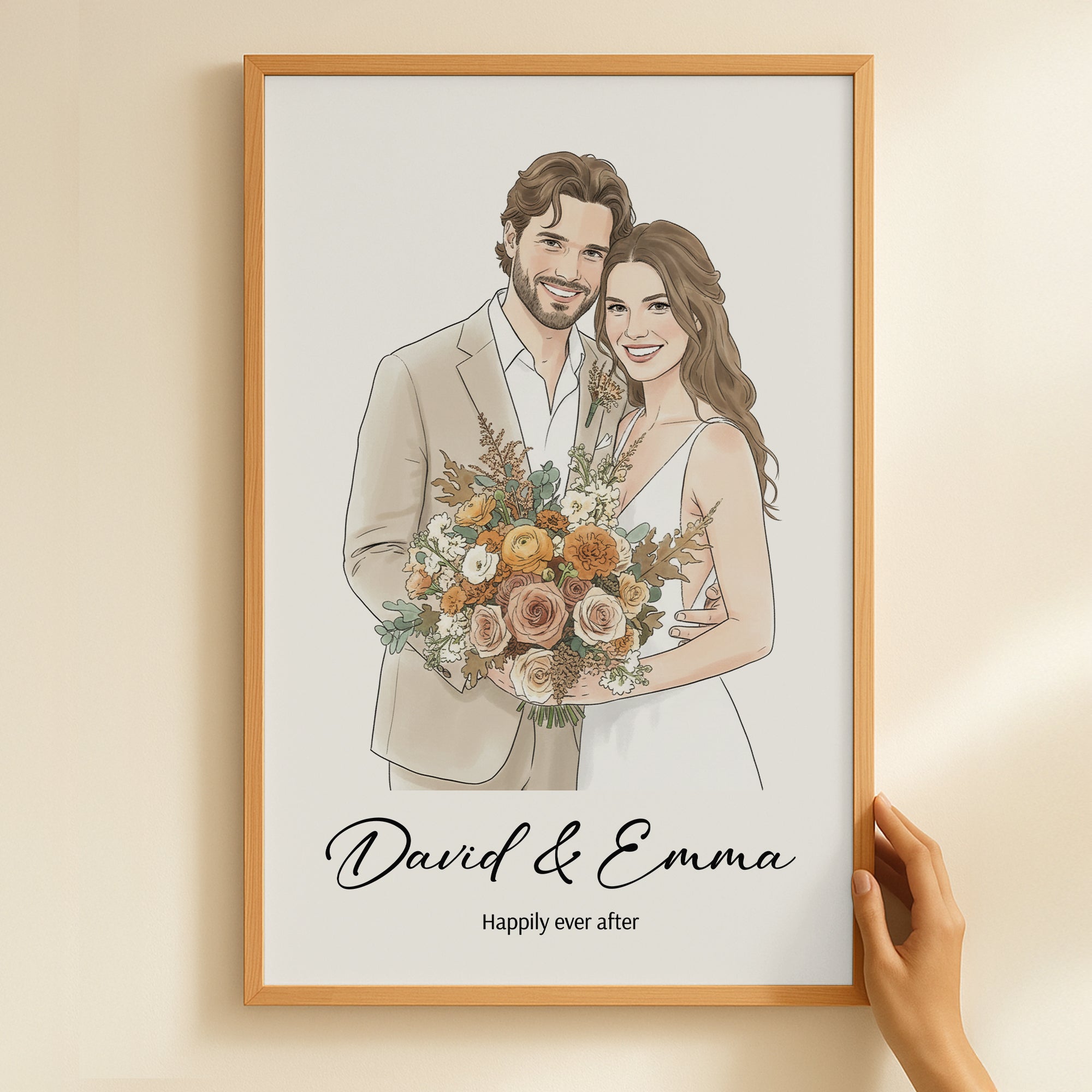 Happily-Ever-After-Wedding-Anniversary-Gift-For-Her-Him-Watercolor-Art-Personalized-Poster-5