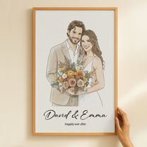 Happily-Ever-After-Wedding-Anniversary-Gift-For-Her-Him-Watercolor-Art-Personalized-Poster-5