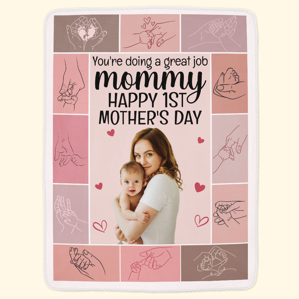 Happy 1St Mother's Day - Personalized Photo Blanket