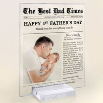 Happy 1st Father's Day Thank You For Everything - Personalized Acrylic Photo Plaque