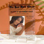 Happy 1st Mother's Day Thank You For Everything - Personalized Acrylic Photo Plaque