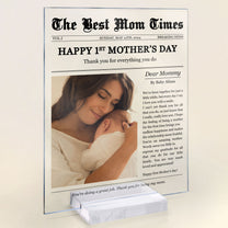 Happy 1st Mother's Day Thank You For Everything - Personalized Acrylic Photo Plaque