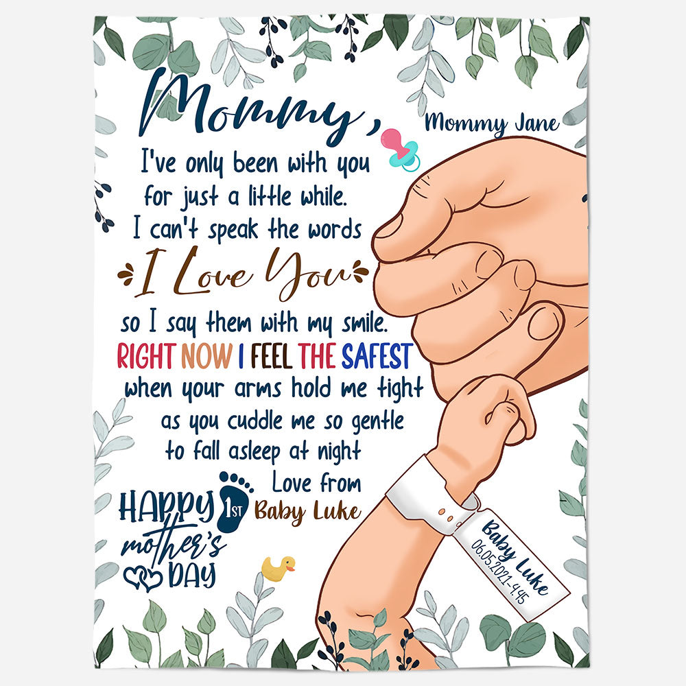 Happy 1st Mothers Day Mommy - Personalized Blanket