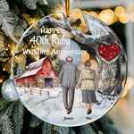 Happy 40th Ruby Wedding Anniversary - Personalized Acrylic Ornament