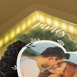 Happy Anniversary QR Song/Sound - Personalized Photo Flower Shadow Box With LED Light