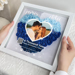 Happy Anniversary QR Song/Sound - Personalized Photo Flower Shadow Box With LED Light