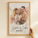 Happy Anniversary Watercolor Style - Personalized Photo Poster