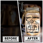 Happy Campers - Personalized Mason Jar Light