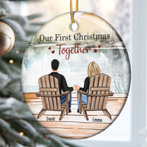 Happy Couple Our First Christmas Together - Personalized Ceramic Ornament