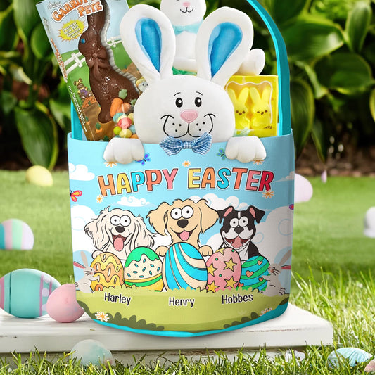 Happy Easter With Pet And Easter Eggs - Personalized Easter Basket