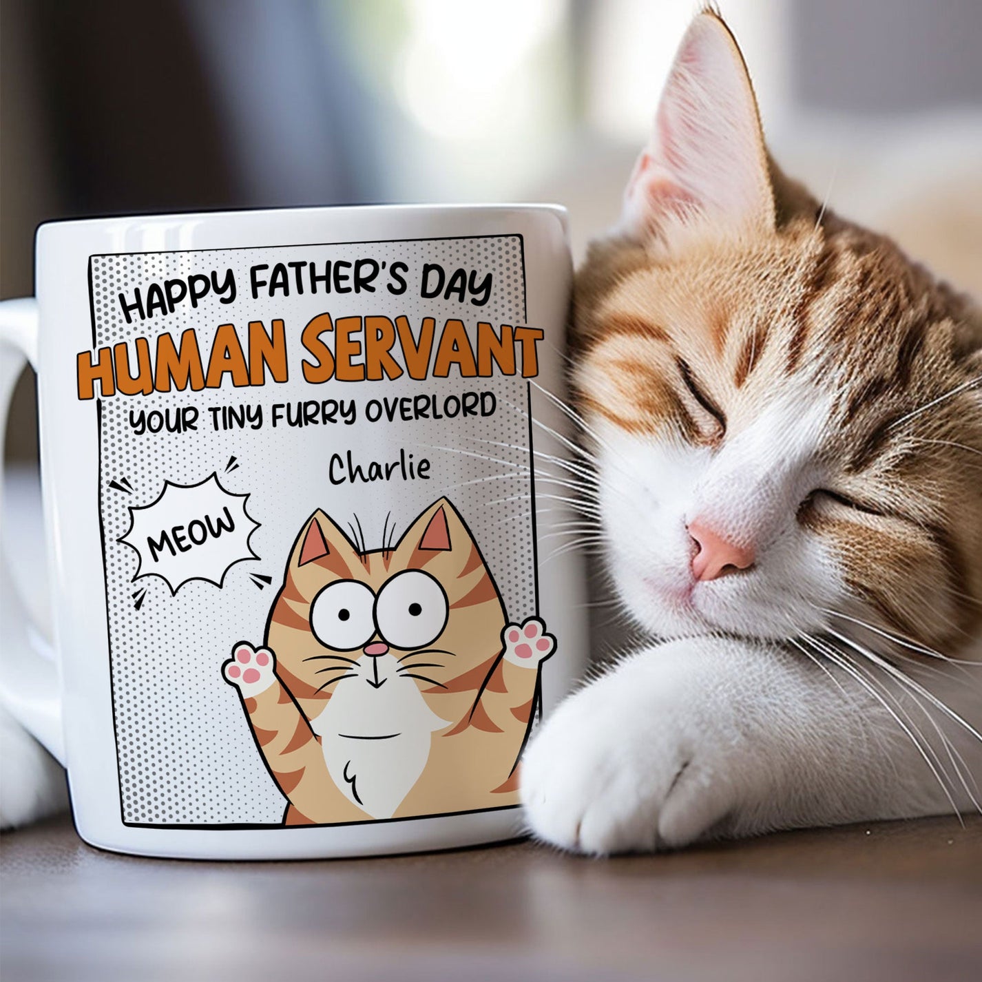 Happy Father's Day Human Servant - Personalized Mug for Cat Dad – Macorner