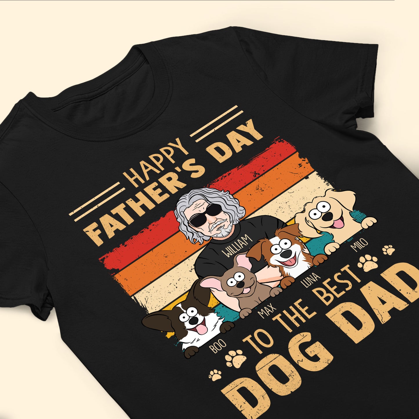 Happy Father's Day To The Best Dog Dad - Personalized Shirt