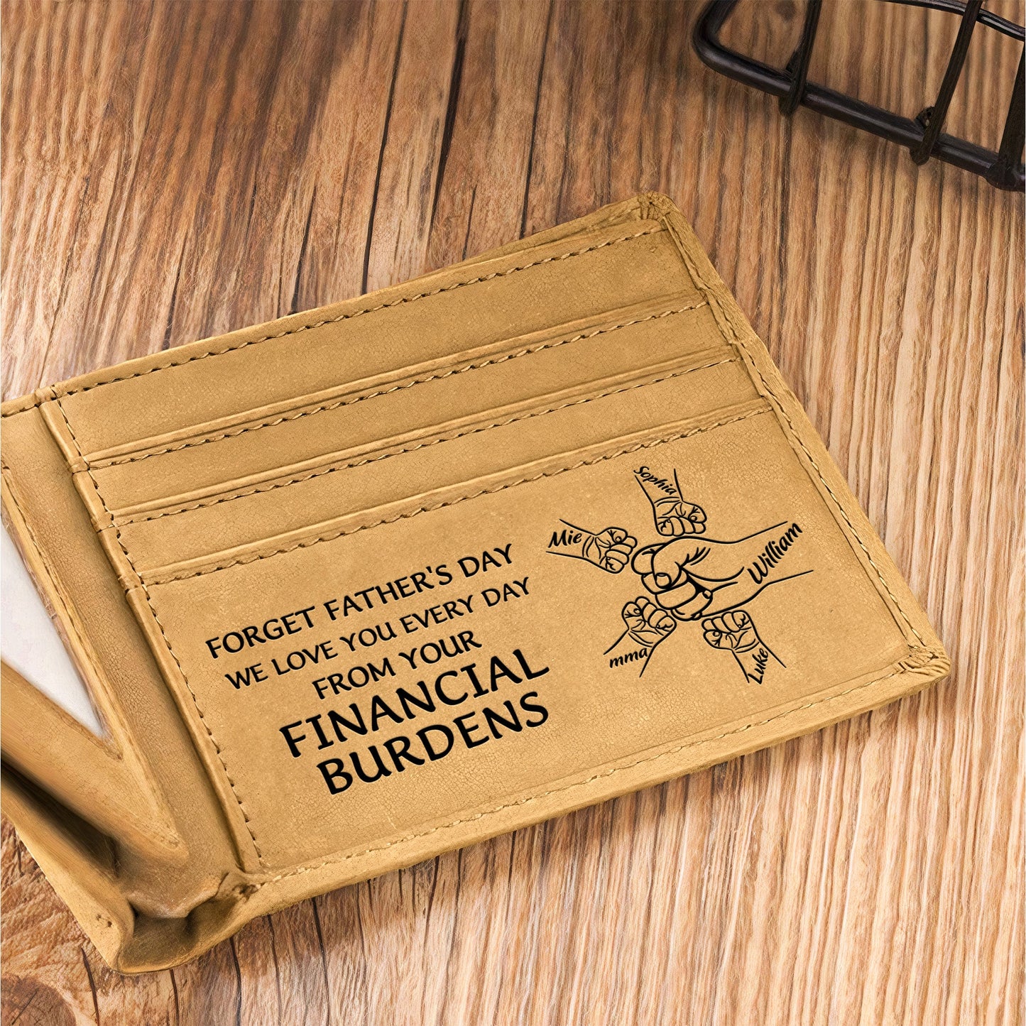 Happy Father's Day From Your Financial Burden - Personalized Leather Wallet