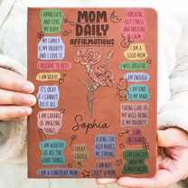 Happy First Mother's Day Mom Daily Affirmations - Personalized Leather Journal