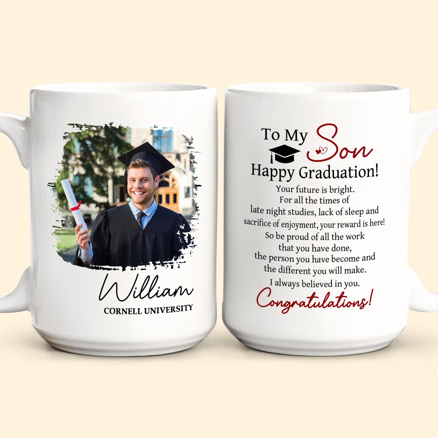 Happy Graduation Your Future Is Bright - Personalized Photo Mug