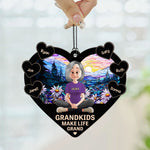 Happy Grandma And Her Kids - Personalized Window Hanging Suncatcher Ornament