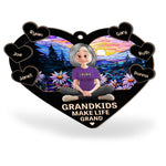 Happy Grandma And Her Kids - Personalized Window Hanging Suncatcher Ornament