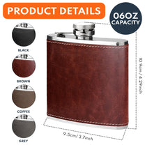 Happy Person On Monday - Personalized Leather Flask