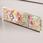 Happy To See Your Face Leopard Pattern Teacher Name Plate - Personalized Name Plate