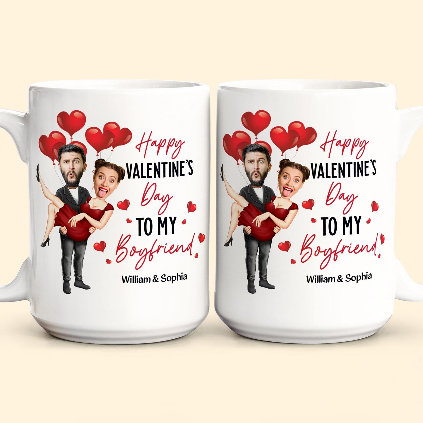 Happy Valentine's Day To My Love - Personalized Photo Mug - Valentine's Day Gifts For Men, Husband, Him, Boyfriend