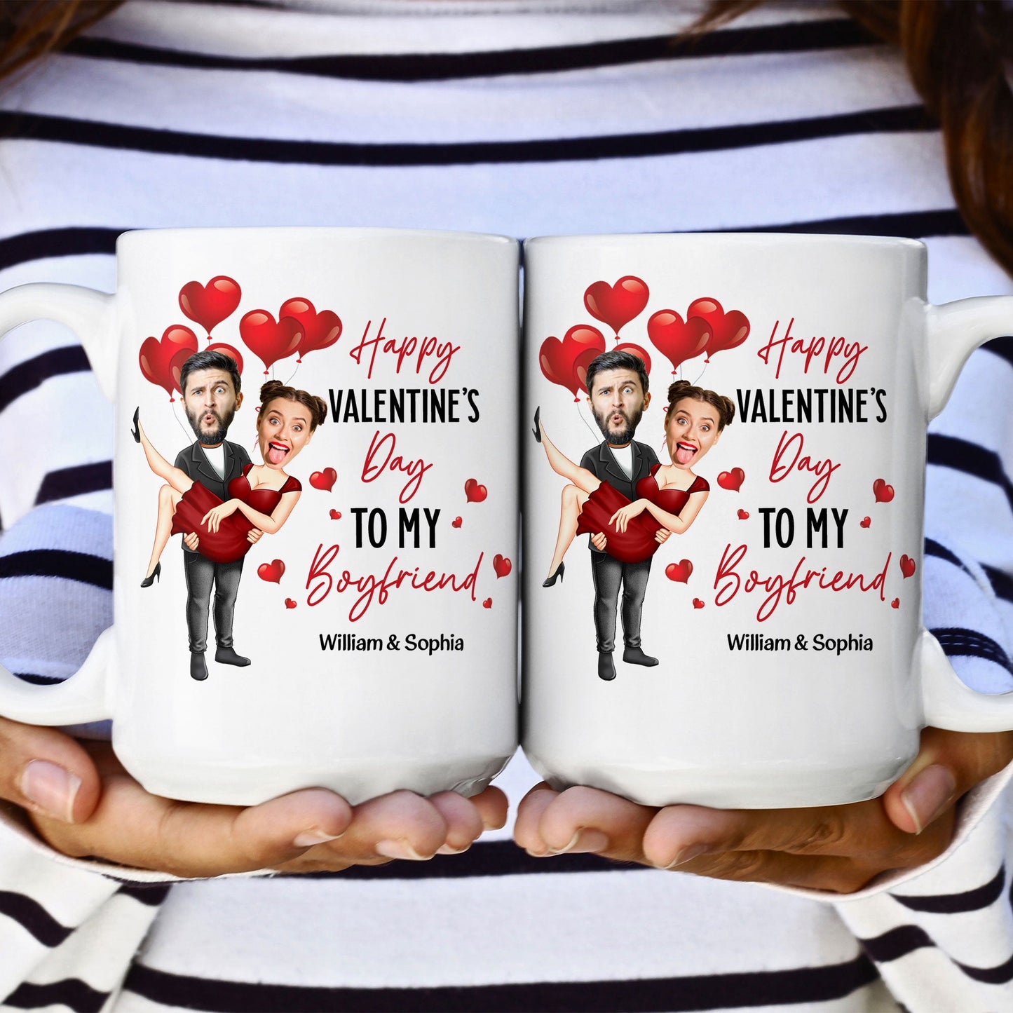 Happy Valentine's Day To My Love - Personalized Photo Mug - Valentine's Day Gifts For Men, Husband, Him, Boyfriend