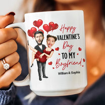 Happy Valentine's Day To My Love - Personalized Photo Mug - Valentine's Day Gifts For Men, Husband, Him, Boyfriend