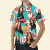 Happy Valentine's Day  - Personalized Photo Hawaiian Shirt