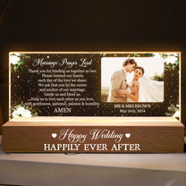 Happy Wedding Thank You For Binding Us Together - Personalized Photo LED Night Light