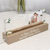 Happy Wedding Thank You For Binding Us Together - Personalized Photo LED Night Light