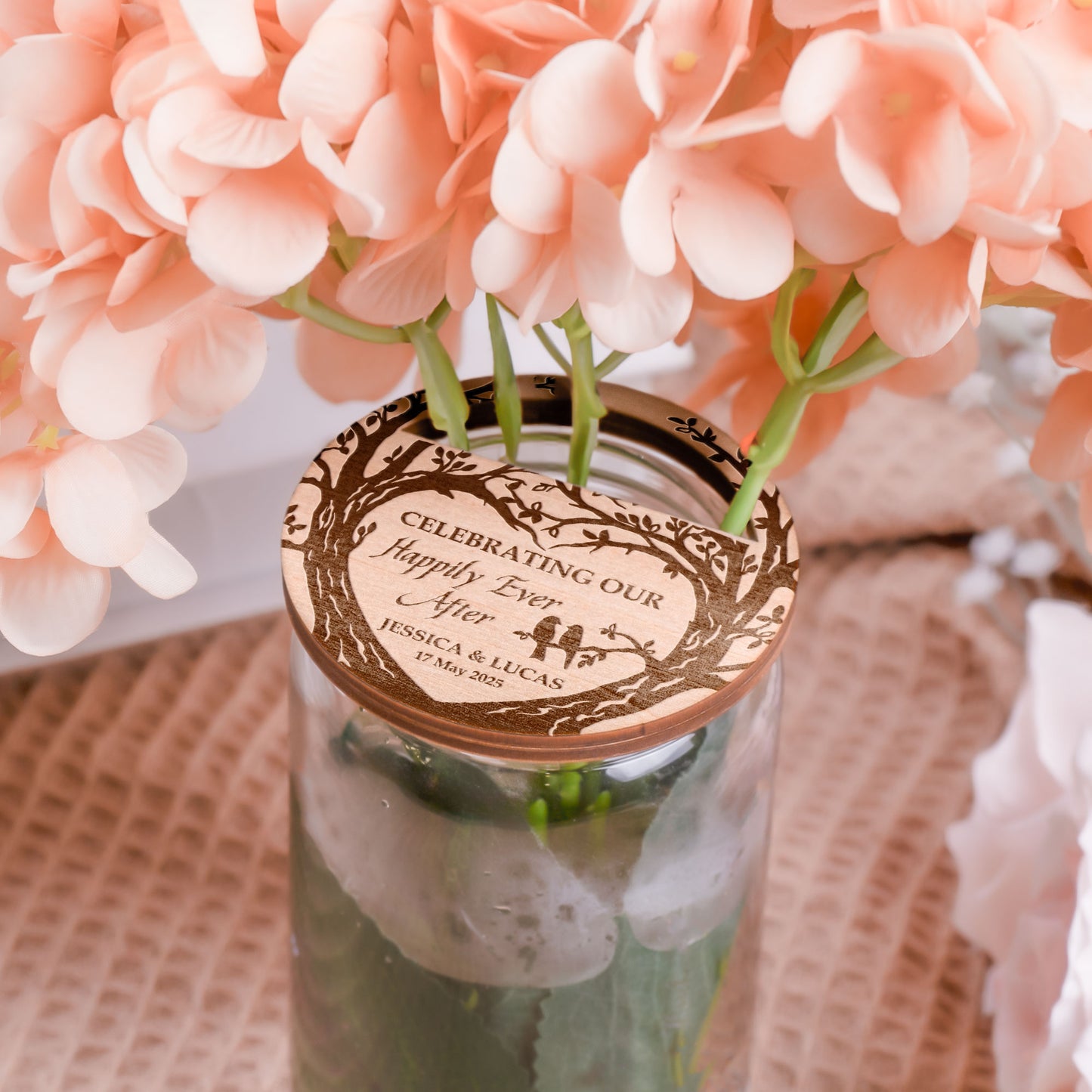 Happy Wedding - Personalized Vase Topper