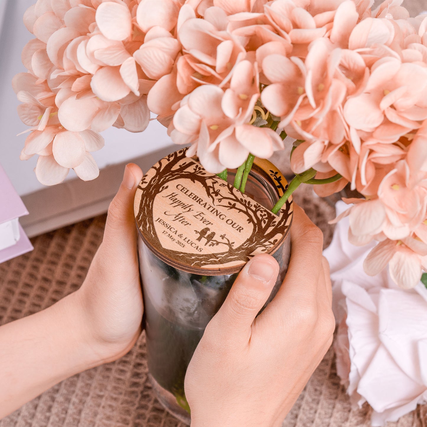 Happy Wedding - Personalized Vase Topper