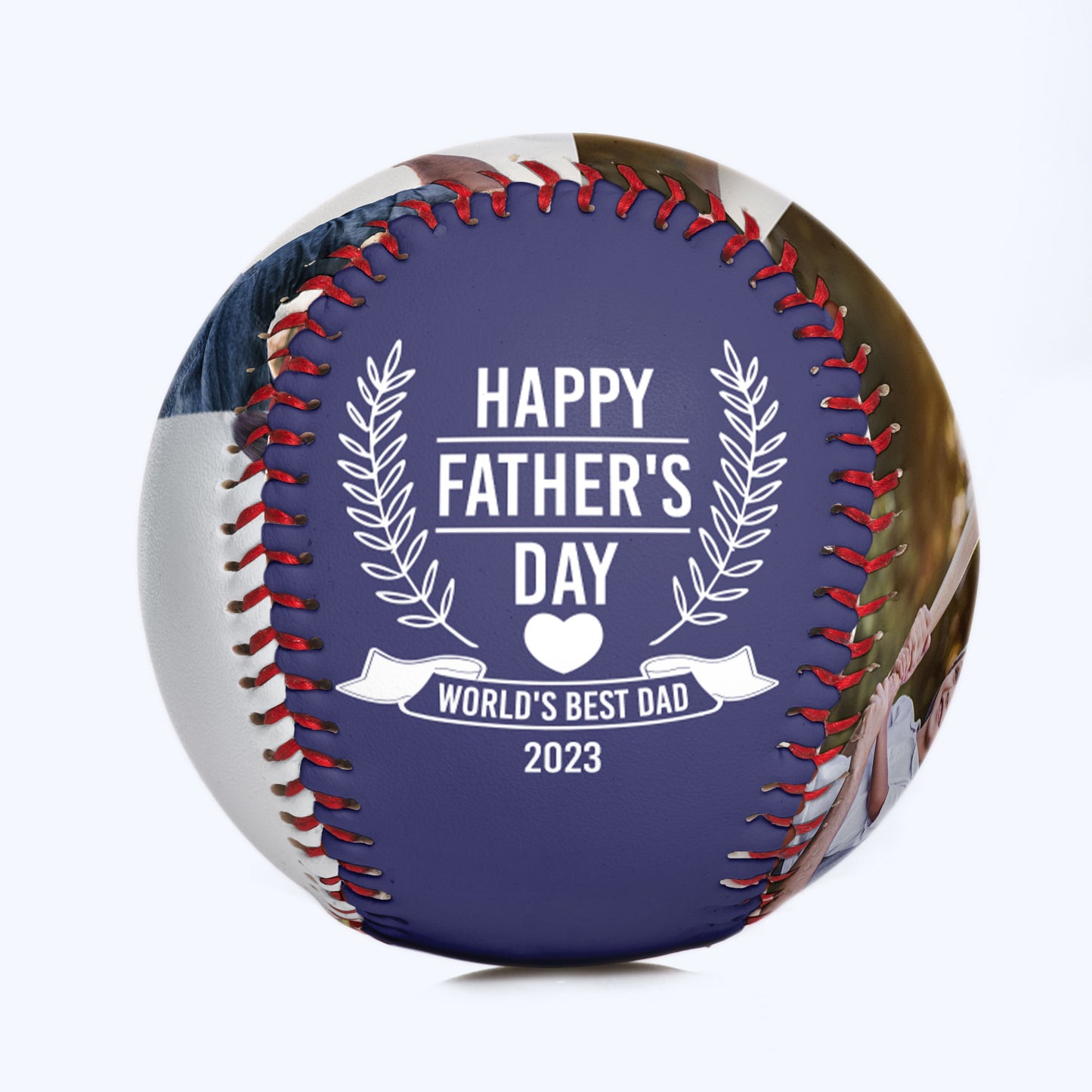 Happy Father's Day To The World's Best Dad - Personalized Photo Baseball