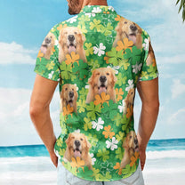 Happy St Patrick Day Together With Pet Photo - Custom Photo Hawaiian Shirts