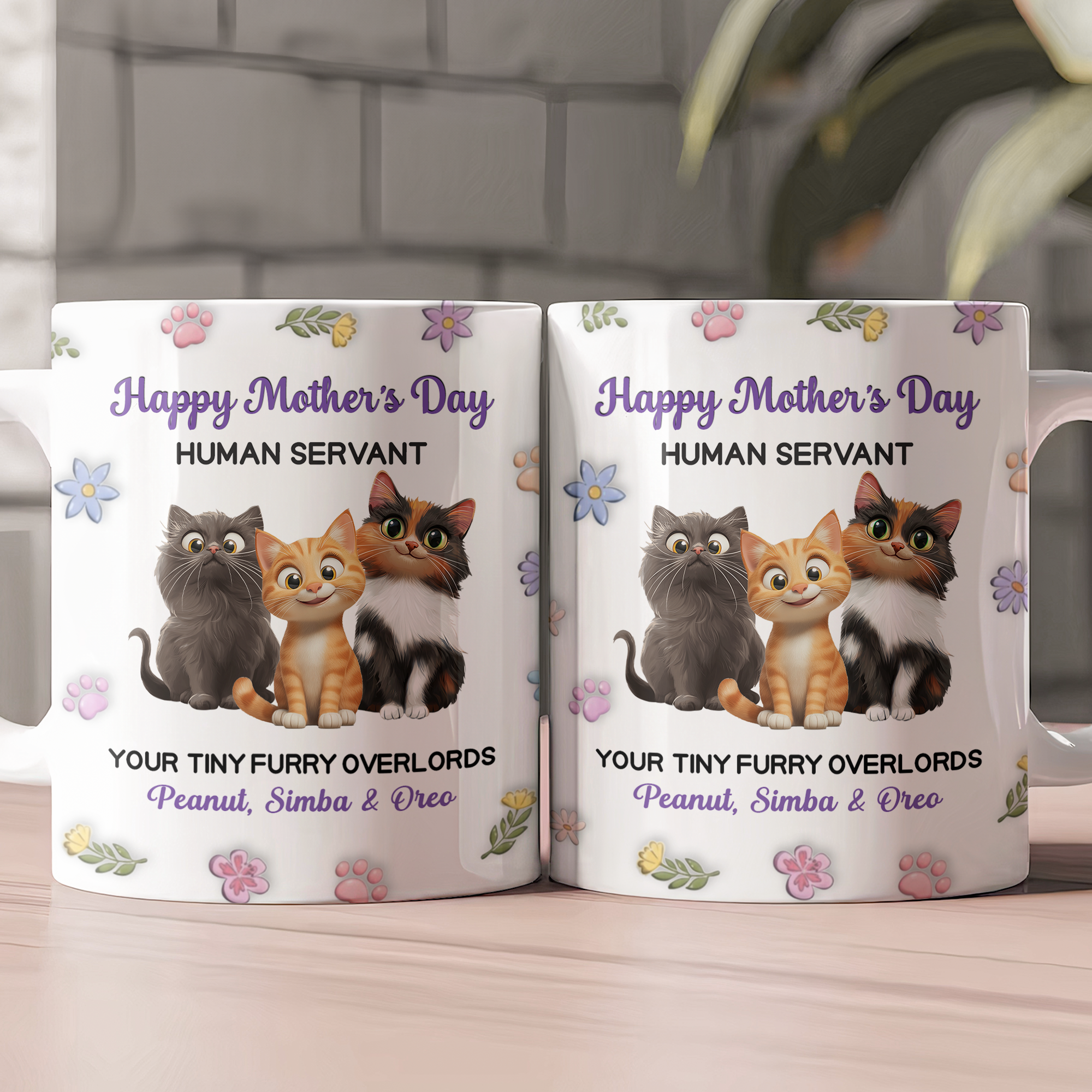 Happy-Mother'S-Day-Human-Servant-Your-Tiny-Furry-Overlords-Personalized-Mug-2
