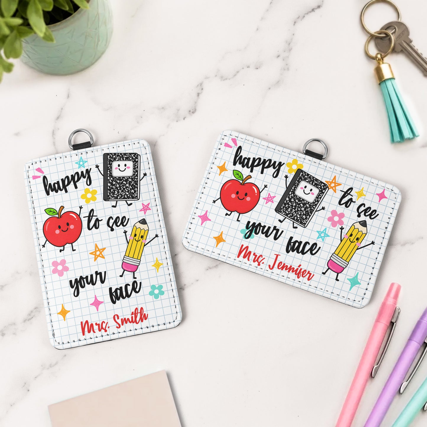 Happy-To-See-Your-Face-Teacher-Life-Personalized-Badge-Holder-1