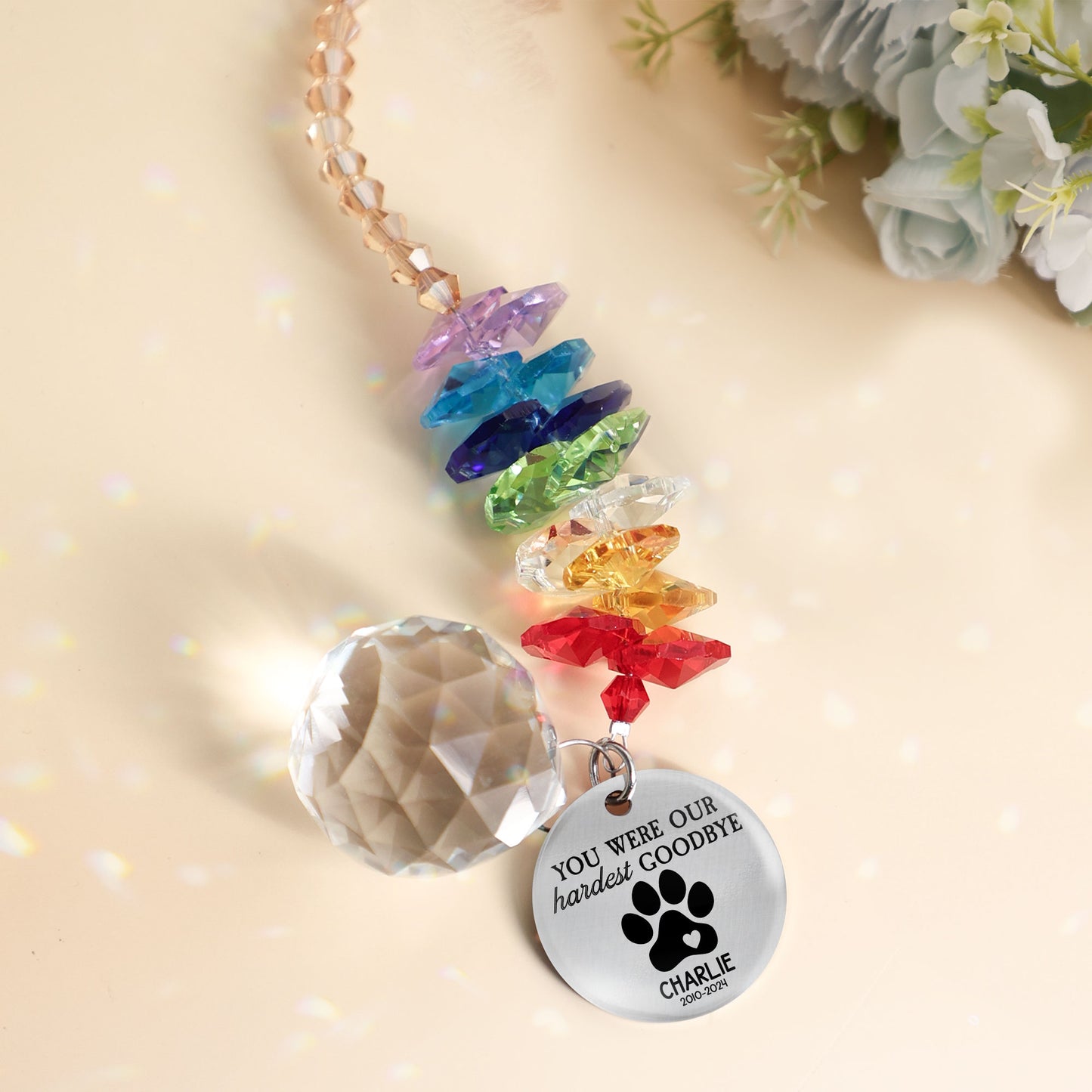 Hardest Goodbye - Personalized Ball Prism Suncatcher