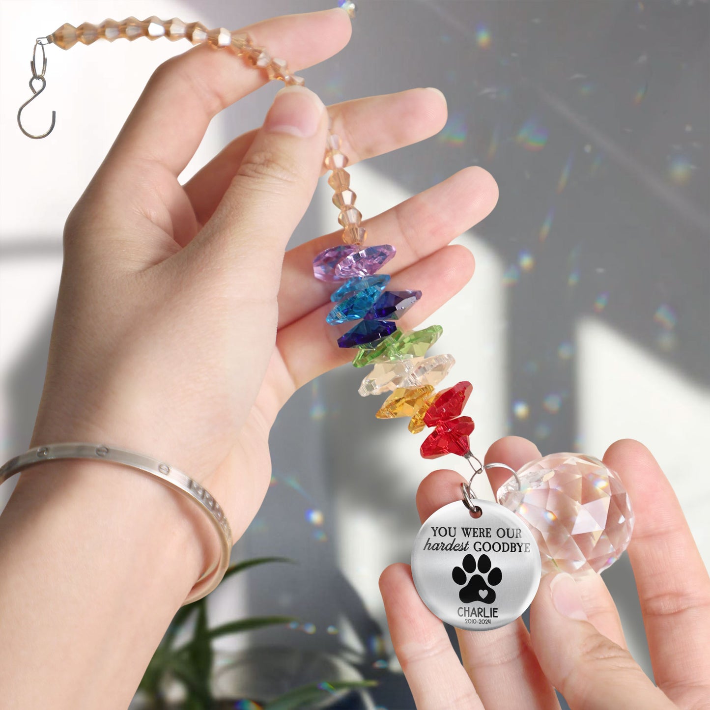 Hardest Goodbye - Personalized Ball Prism Suncatcher