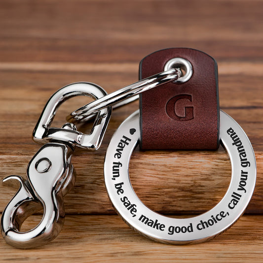 Have Fun, Be Safe, Make Good Choice - Personalized Coordinates Keychain