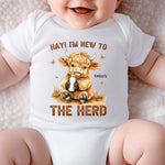 Hay I'm New To The Herd - Personalized Baby Bodysuit