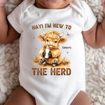 Hay I'm New To The Herd - Personalized Baby Bodysuit