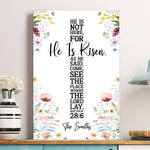 He Is Risen As He Said Easter Decor Cross Flower - Personalized Poster