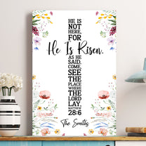 He Is Risen As He Said Easter Decor Cross Flower - Personalized Poster