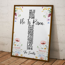 He Is Risen As He Said Easter Decor Cross Flower - Personalized Poster