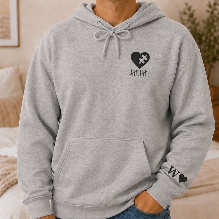 Heart-&-Puzzle-Piece-Matching-Couples-With-Roman-Numeral-Anniversary-Gift-Embroidered--Personalized-Shirt-5