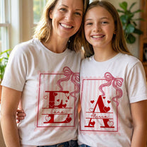 Hearts, Monogram, Kids Valentines - Personalized Shirt