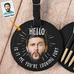 Hello Is It Me You're Looking For? - Personalized Photo Leather Golf Bag Tag