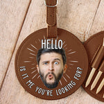 Hello Is It Me You're Looking For? - Personalized Photo Leather Golf Bag Tag