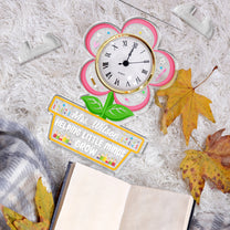Helping Little Minds Grow - Teacher Custom Gift - Personalized Acrylic Desk Clock