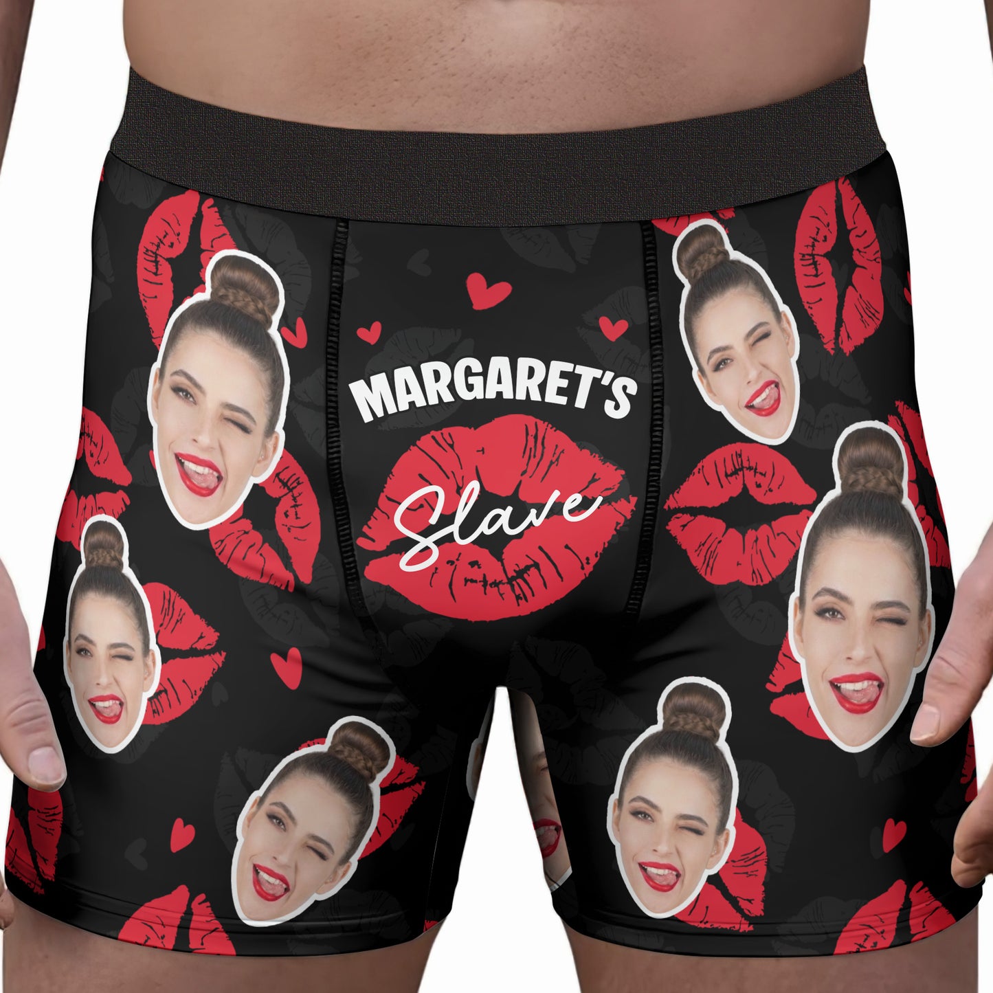 Her Slave - Naughty Spicy Gift For Him, Husband, Boyfriend - Personalized Photo Men's Boxer Briefs